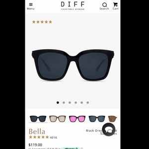 DIFF Polarized Bella Sunglasses in Black and Gray